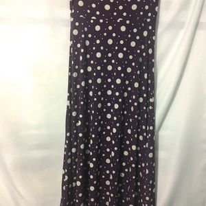 Lularoe Maxi Skirt Size M Medium Purple with White Polka Dots New without tags